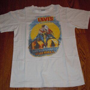 LEVIS YOUTH T-SHIRT TEE 'AN OLD WESTERN CUSTOM' SZ XL 20 SHORT SLEEVE EUC